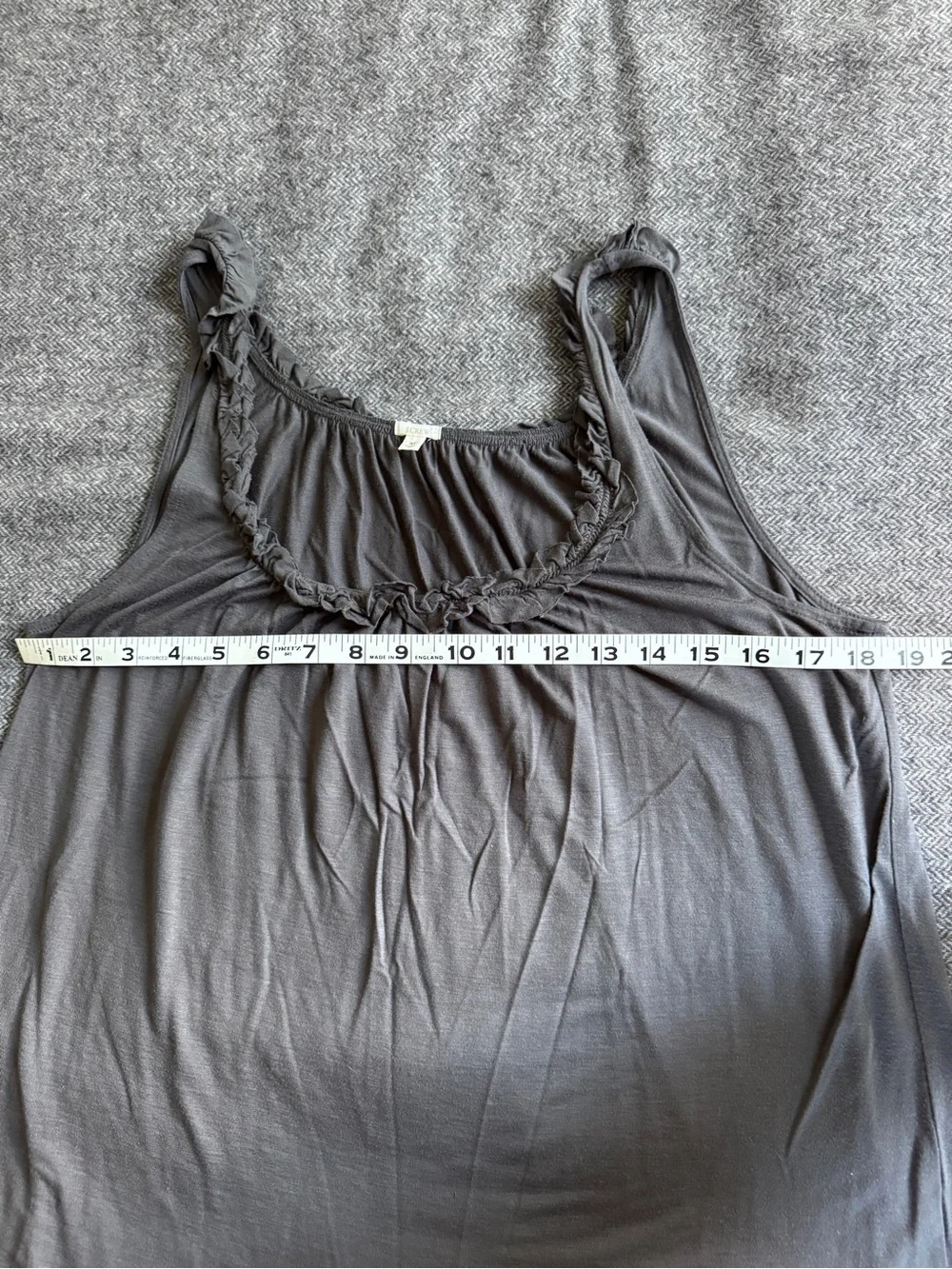 J. Crew Gray Scoop-Neck Braided-Trim Tank